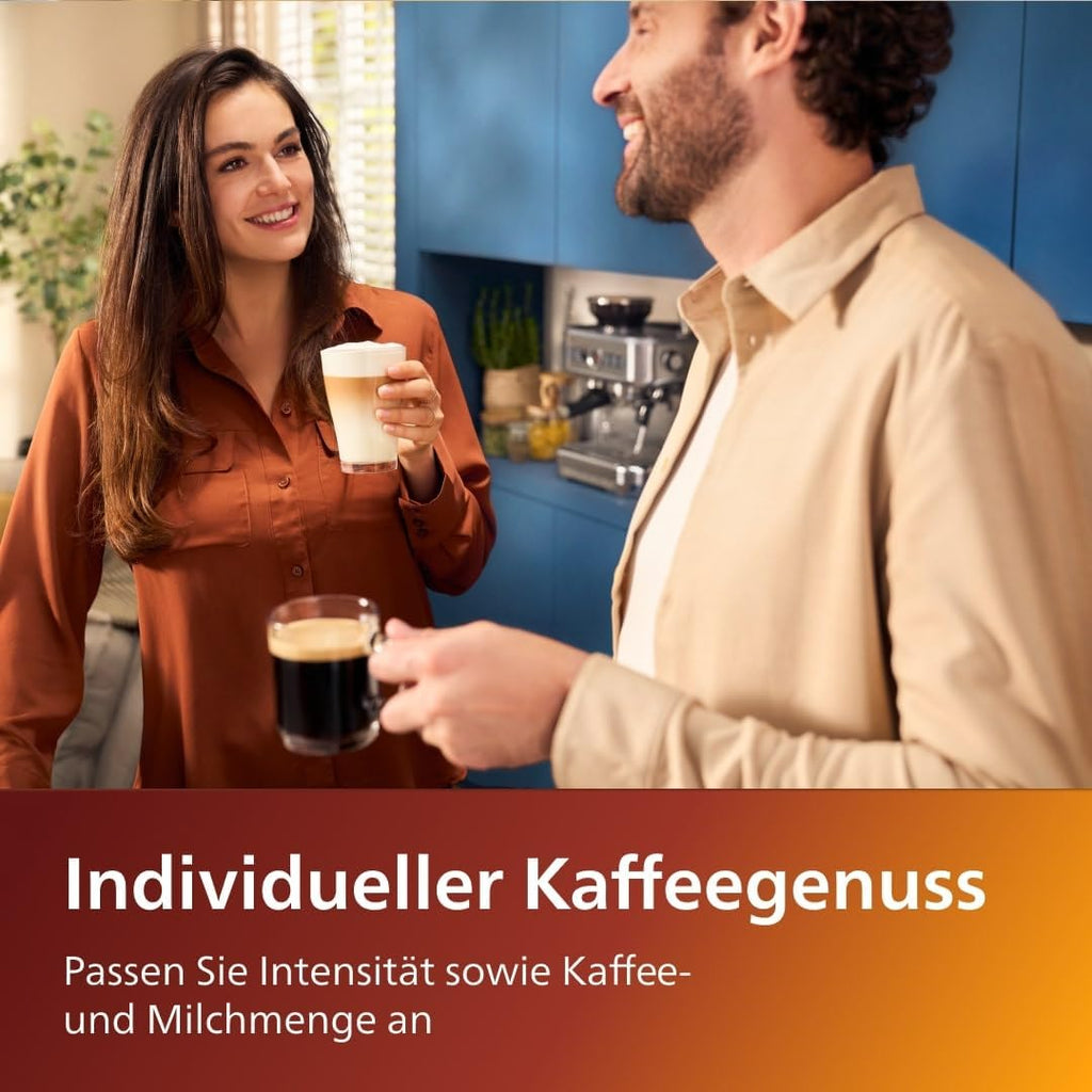 Kaffeevollautomat 5400 Series EP5447/90 Schwarz/Chrom | LatteGo Milchsystem, Intuitives Display, 12 Kaffeespezialitäten und 4 Benutzerprofilen