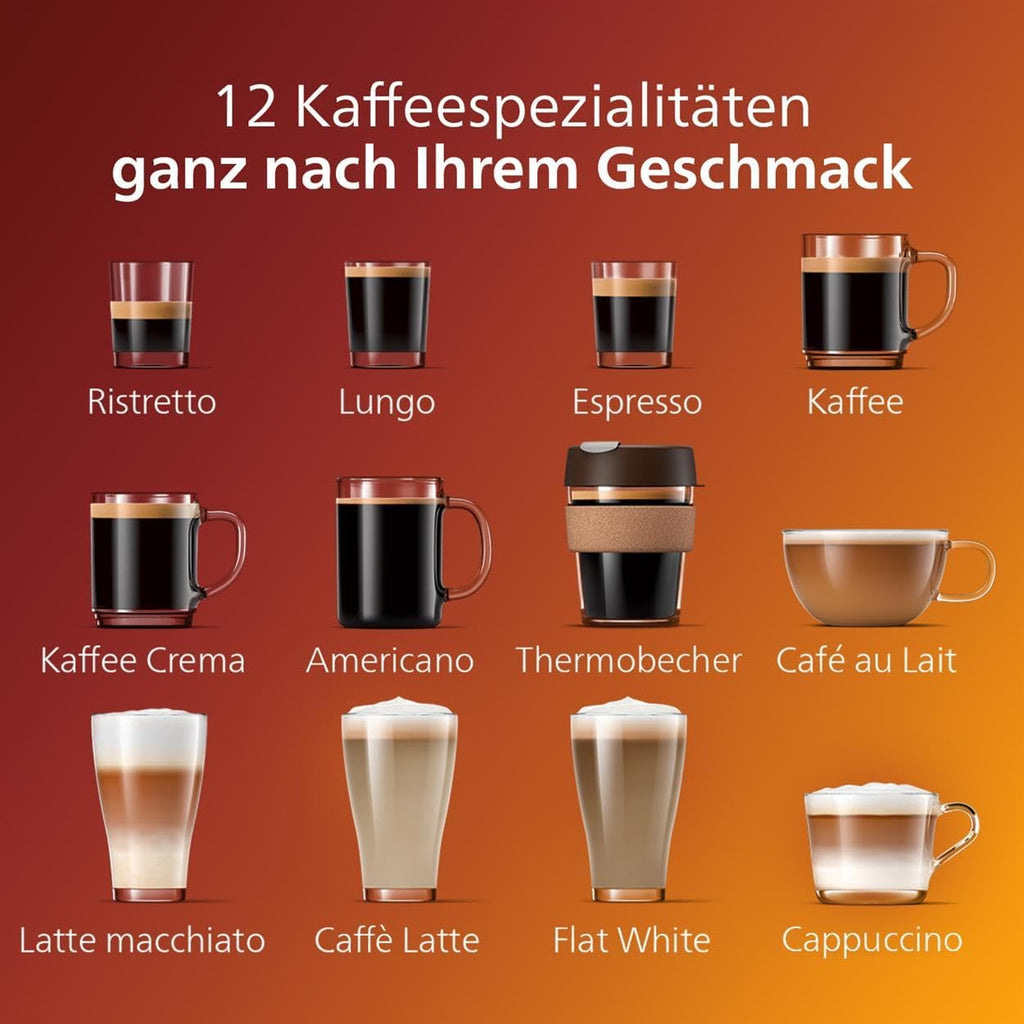 Kaffeevollautomat 5400 Series EP5447/90 Schwarz/Chrom | LatteGo Milchsystem, Intuitives Display, 12 Kaffeespezialitäten und 4 Benutzerprofilen